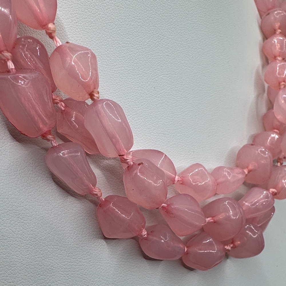 Charming Charlie Blush Pink 3 Strand Layered Necklace - Picture 3 of 5